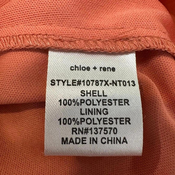 Chloe+Rene Womens 2X‎ Dress Orange Flowy Summer - Picture 5 of 8